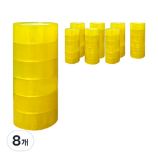 블루마토 미니 투명테이프 PTP007 18mm x 30m 12p, 노란빛 투명, 8개