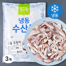 풀스쿡 국내산 오징어 기본채 다리포함 (냉동), 1kg, 3개
