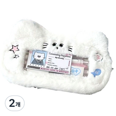 特別的商店 捲毛貓咪筆袋 收納包, 粉紅星星貓, 2個