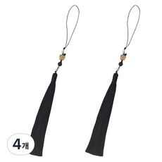 아이엔피 비즈꽃 고급 노리개 29cm, 블랙, 4개