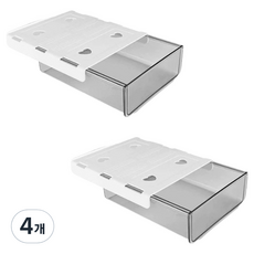 abm 黏貼式滑動下方收納盒, 4個, 灰色