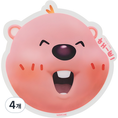 로이체 잔망루피 PVC 원형 마우스패드, 혼합색상, 4개