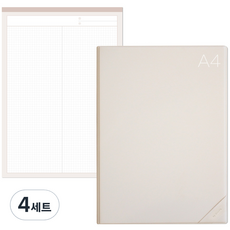 데얼스 도큐먼트 파일홀더 A4 + 노트패드 A4, 바닐라, 4세트