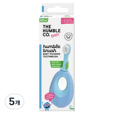험블브러쉬 플랜트 베이비 칫솔 1단계(6개월~2세), 블루, 5개, 1개입