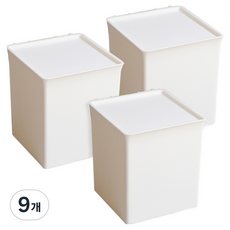 抽屜小物整理收納保管盒 一體型, 白色, 9個