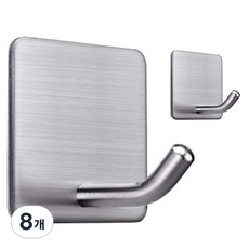 리빙홈디테일 스테인리스 접착식 매직후크 LHD-036, 실버, 8개