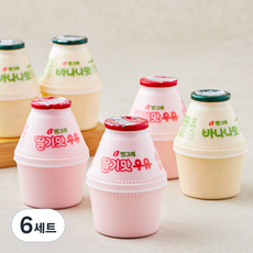 바나나맛우유 240ml x 3개입 + 딸기맛우유 240ml x 3개입 세트, 1.44L, 6세트
