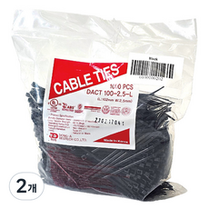 DONG-A BESTECH 束線帶 DACT 100-2.5-L 1000入, 黑色, 2個