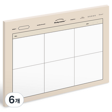 뮤니드 서브젝트 가로 노트패드 B5, 6분할 무지, 6개, 50매