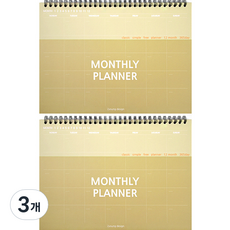 투영디자인 컬러 데스크 먼슬리 플래너 2p, 머스타드, 3개