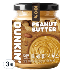 던킨도너츠 피넛버터 스무스, 200g, 3개