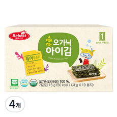 베베스트 처음먹는 오가닉 아이김 10p, 퓨어, 13g, 4개