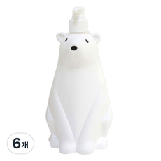UH홈데코 북극곰 주방 세제 디스펜서 샴푸 리필용기 950ml, 혼합색상, 6개