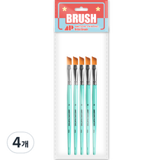 Awesome Painting 多用途設計筆刷 斜角刷 平刷 組合筆刷 ANGULAR 5入, 3號, 4個