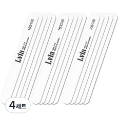 엘비아 우드 파일 100/180 5p + 150/150 5p + 180/240 5p 세트, 4세트, 화이트