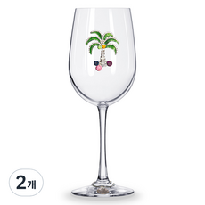 퀸스주얼 야자수 와인잔 스템포함, 2개