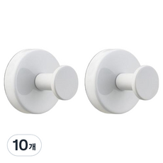Celliving 浴室沐浴球掛架 不鏽鋼吸盤式掛鉤, 白色, 10個