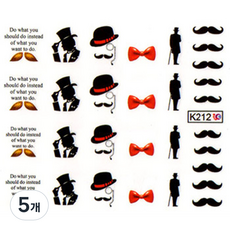 BLUESEA 水轉印美甲貼紙 K212, 5個, 混色