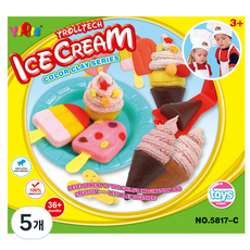 YIQIS 하늘썬별 소프트 휘슬 아이스크림 도우 점토 놀이, 혼합색상, 1kg, 5개