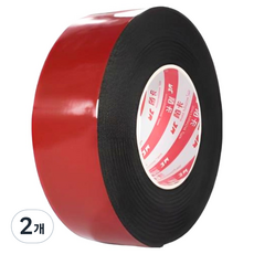 테일스타 강력한 다용도의 양면테이프 8m x 6cm, 블랙, 2개