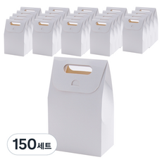 立式手提盒 9號 + 貼紙, 白色, 150套