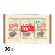 광천김 오가닉 도시락김, 4g, 36개