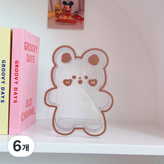 보냄 아크릴 캐릭터 연필꽂이 초코곰, 혼합색상, 6개