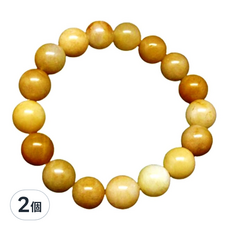 原藝坊 招財開運黃金木佛珠手鍊 15mm 黃色, 2條