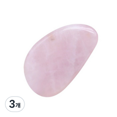 LUNASTONE 玫瑰石英鵝卵石刮痧板, 3個, 單一顏色