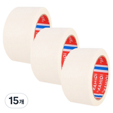 다다 칼라 종이 디자인 마스킹 테이프 50mm x 15m, 화이트, 15개