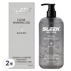 도루코 슬릭 모션 클리어 쉐이빙 젤 블랙 라이스, 2개, 300ml