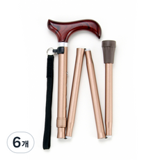 마키테크코리아 컬러 스몰핸드 접이식 지팡이, 브라운(FS-10BR), 6개