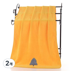 Woni家 自然之友 絲絨浴巾 300g, 黃色, 2個