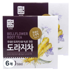 녹차원 도라지차, 700mg, 40개입, 6개