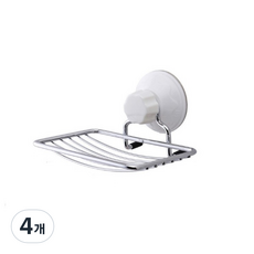 스테인리스 비누받침대 부착형 1단, 은색, 4개