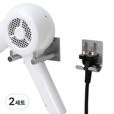 이우아여사 3M 강력접착 호텔식 드라이기거치대 + 멀티거치대, 2세트