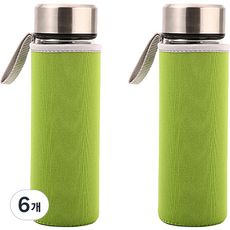 뷰레이티닷컴 베이크 무지 물병가방 360ml, 그린, 6개