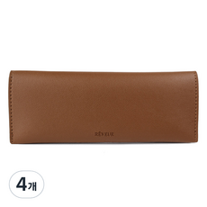 리코즈 레브어 클래식 가죽 펜 케이스, 06 브라운, 4개