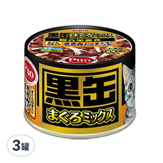 AiXiA 黑金缶3號, 鮪魚 + 鰹魚 + 雞肉, 160g, 3罐