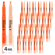 라인플러스 엘라스토머 눈물없는 탄력 형광펜 2종 x 24p 세트, 오리지날 오렌지, 마일드 오렌지, 4세트