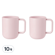 THE ZAKKA 基本款帶手柄浴室漱口杯 400ml, 粉紅色, 10個