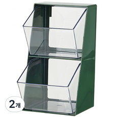 코시나 캡슐 커피 티백 다용도 서랍 정리함, 그린, 2개