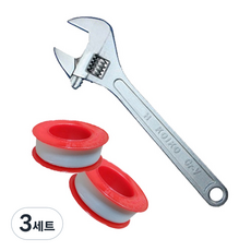 월드크린 몽키스패너 + 테이프 2p 색상랜덤, 3세트