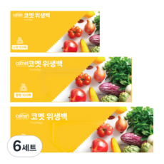 코멧 위생백 소형 100p + 중형 100p + 대형 100p 세트, 혼합, 6세트