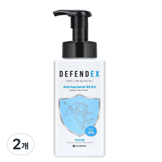 LG 生活健康 Defendex大容量泡沫洗手乳 爽身粉香, 500ml, 2個