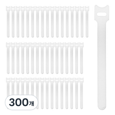 코멧 홈 찍찍이 케이블타이 고리형, 화이트, 300개