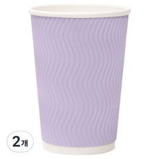 해피팩 한결 종이컵 단열 웨이브 카페컵 380ml, 2개, 100개입