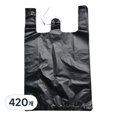 Bugukbongtu 手提式高級超市購物袋 黑色 2號, 5L, 420個