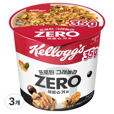 켈로그 프로틴 그래놀라 제로슈거 컵 시리얼, 35g, 3개