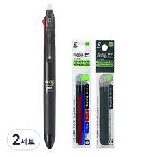 프릭션 슬림 볼펜 0.5mm + 리필심 3p x 2종 세트, 블랙(볼펜), 블랙, 혼합(리필심), 2세트